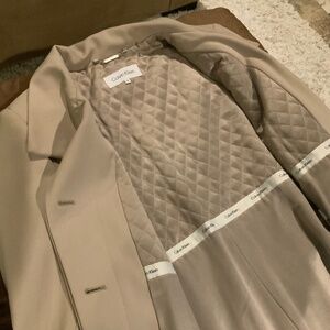 Calvin Klein Tan M Trench Normcore Minimalist Scandi Girl